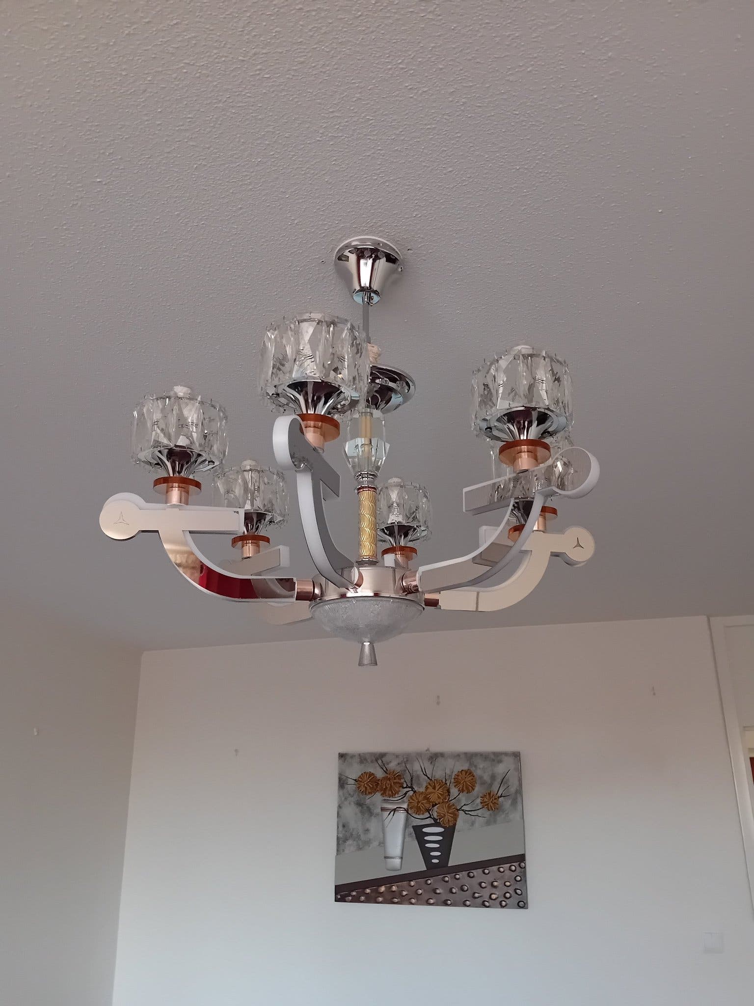 Taklampa med Kristallglas