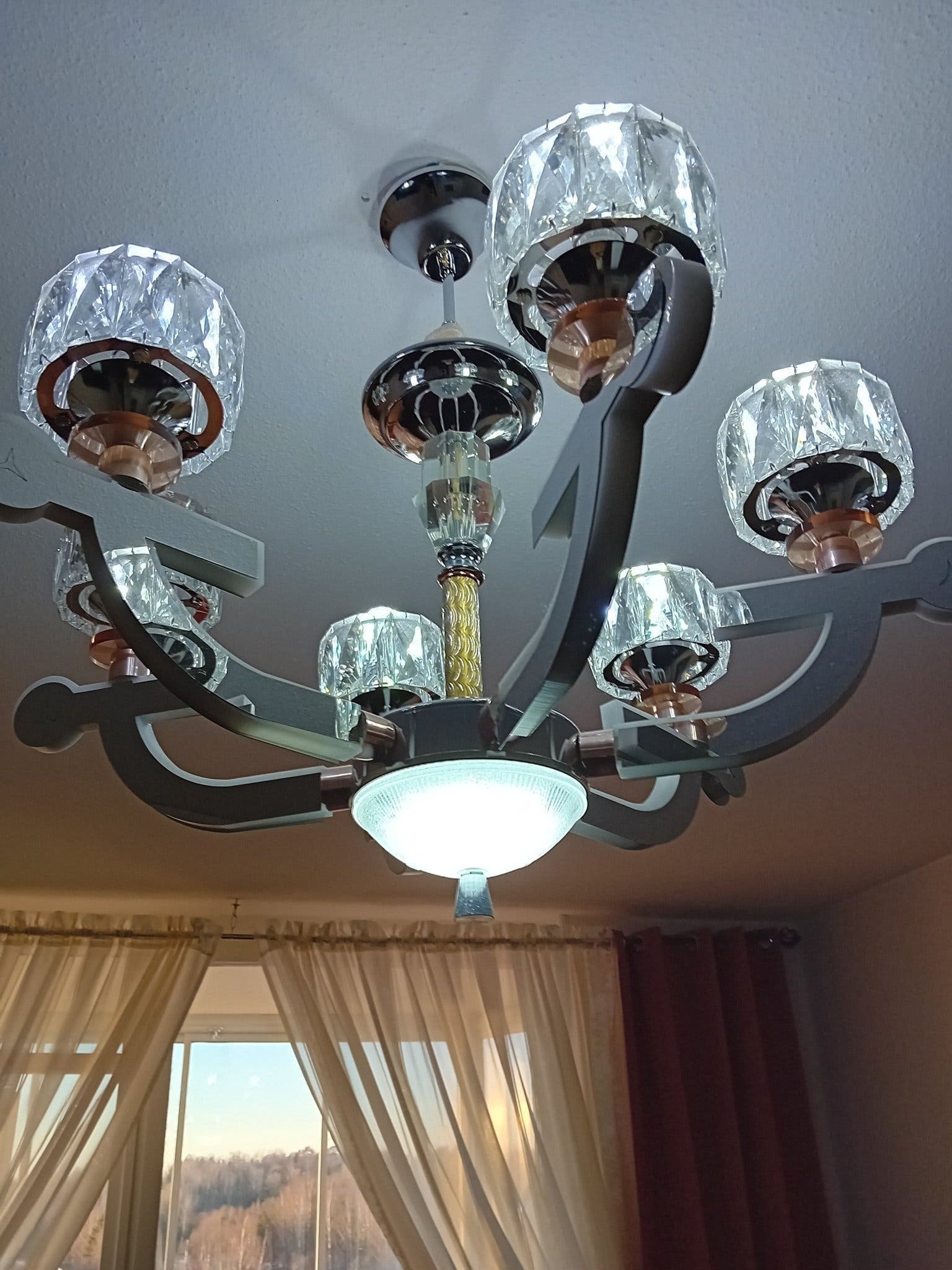 Taklampa med Kristallglas