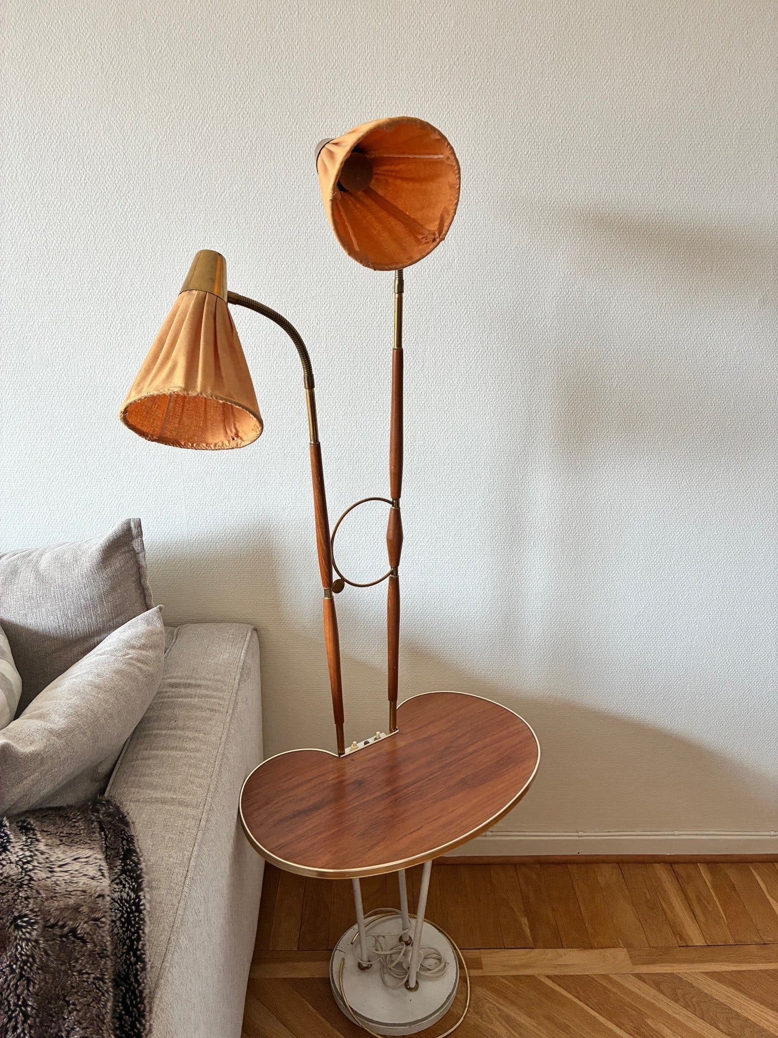 50-tals Golvlampa med bord