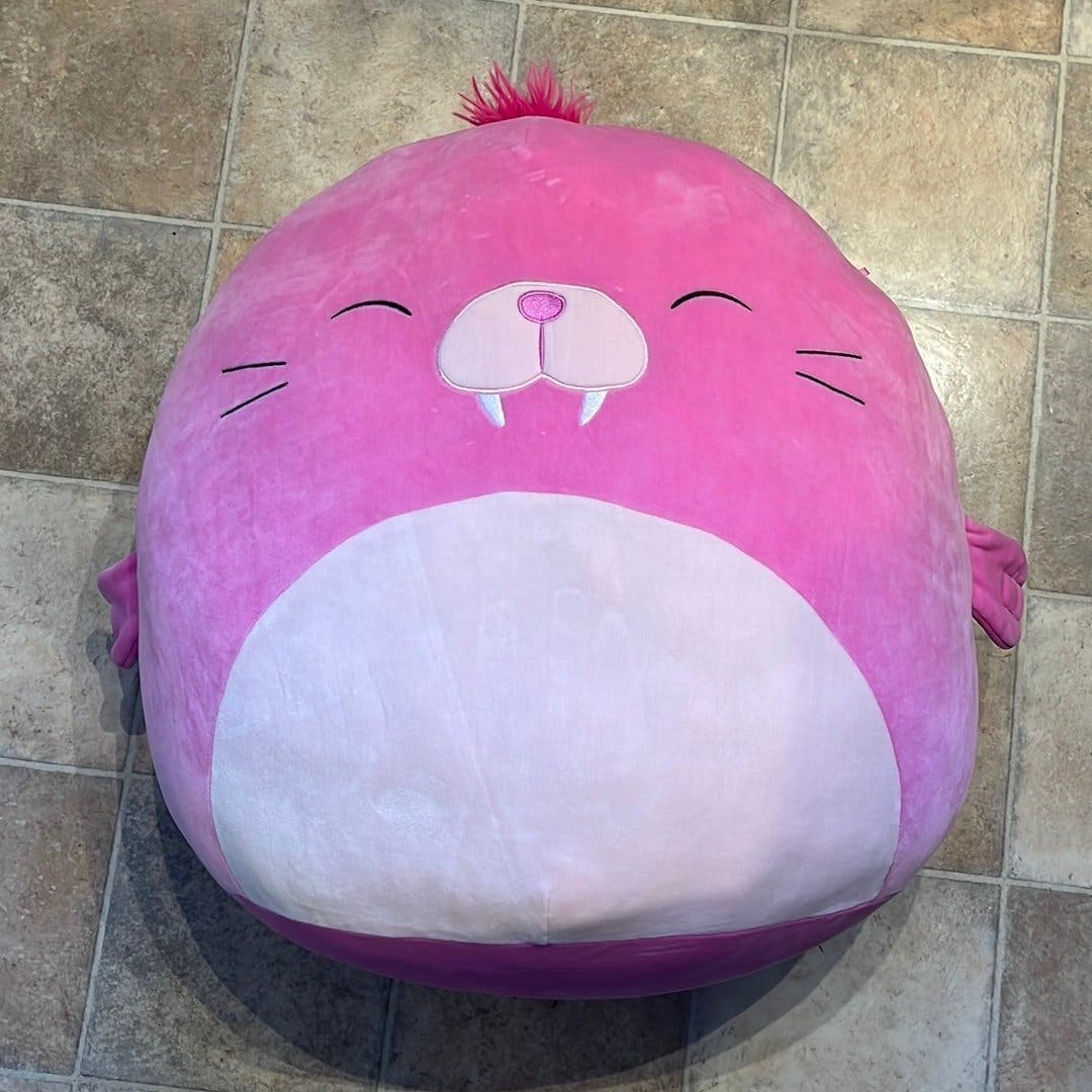 Squishmallows pepper walrus 50 cm stor rosa valross mjukisdjur gosedjur