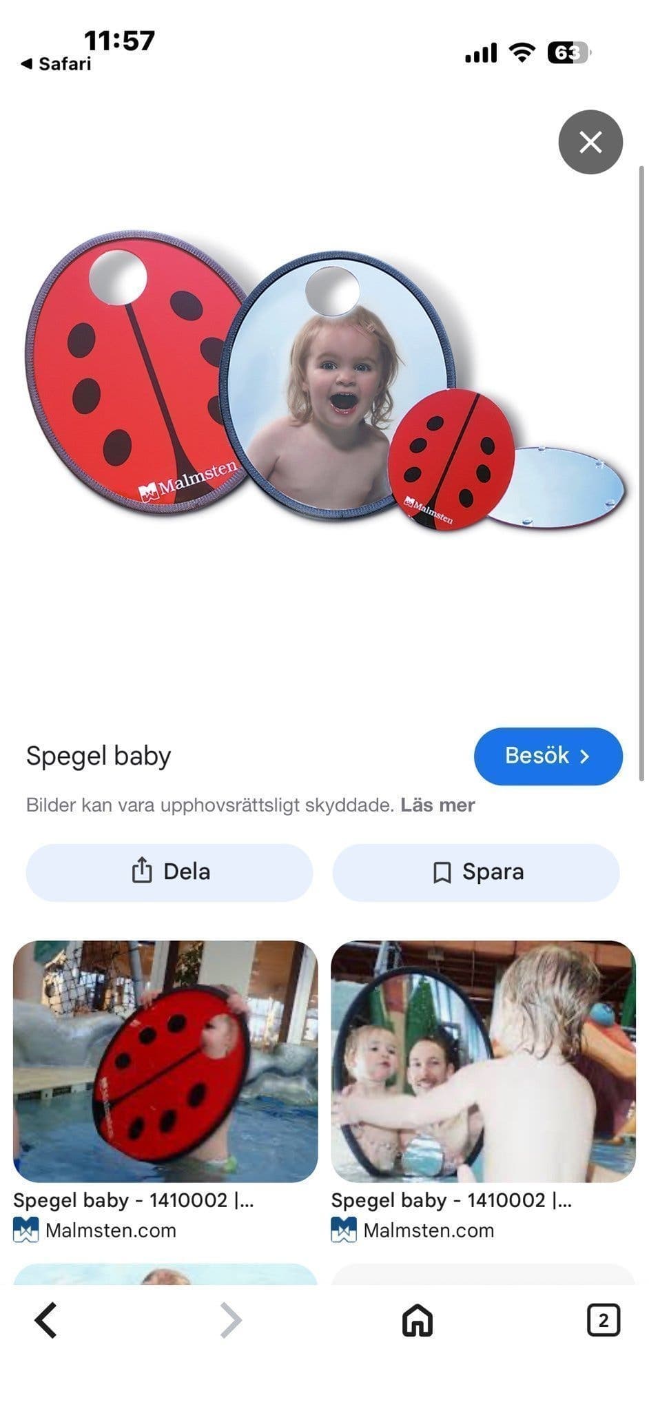 Babysim Malmsten simspegel