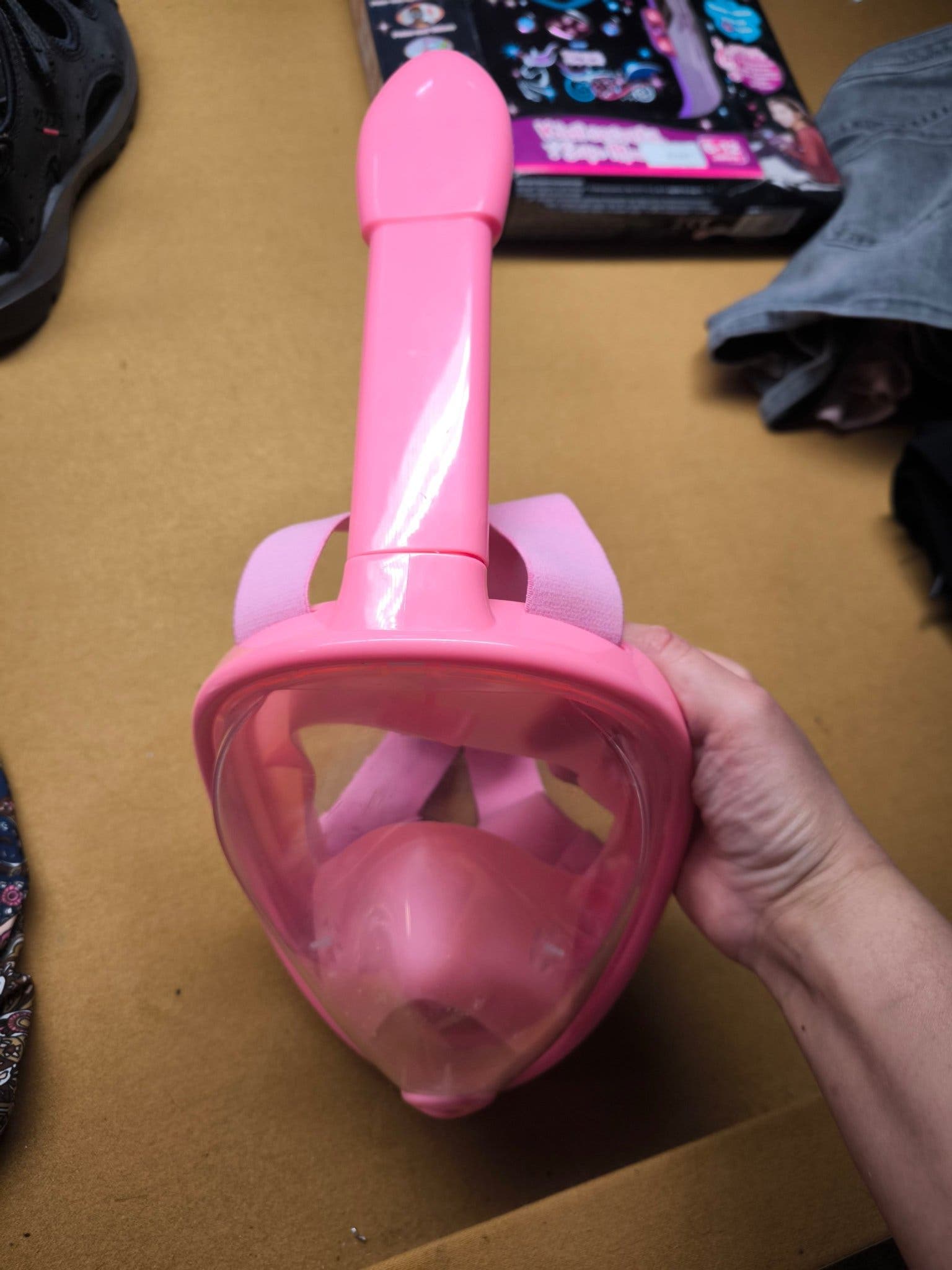 Snorkelmask helmask i rosa