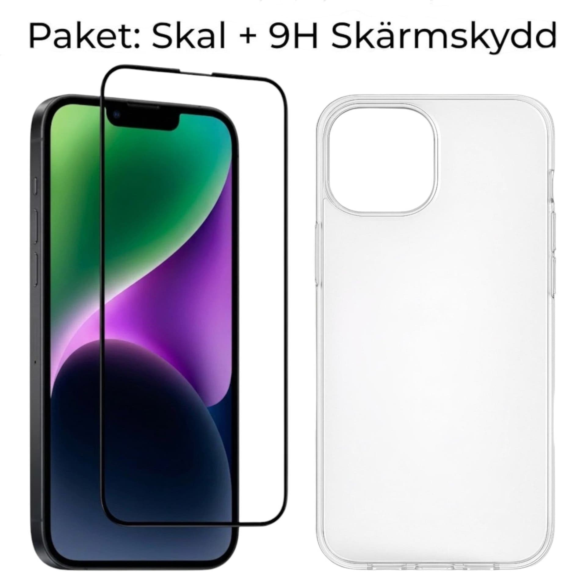 [Paket] iPhone 14 Plus + 9H Härdat Glas Skärmskydd - Transparent