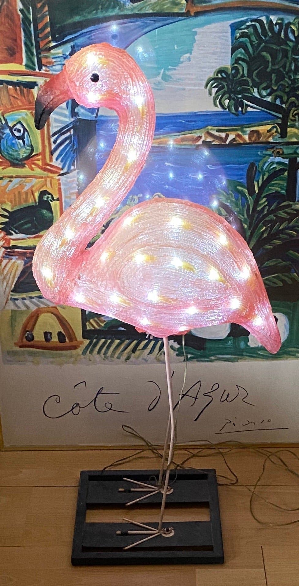 Flamingo med LED : dekoration ute eller inne
