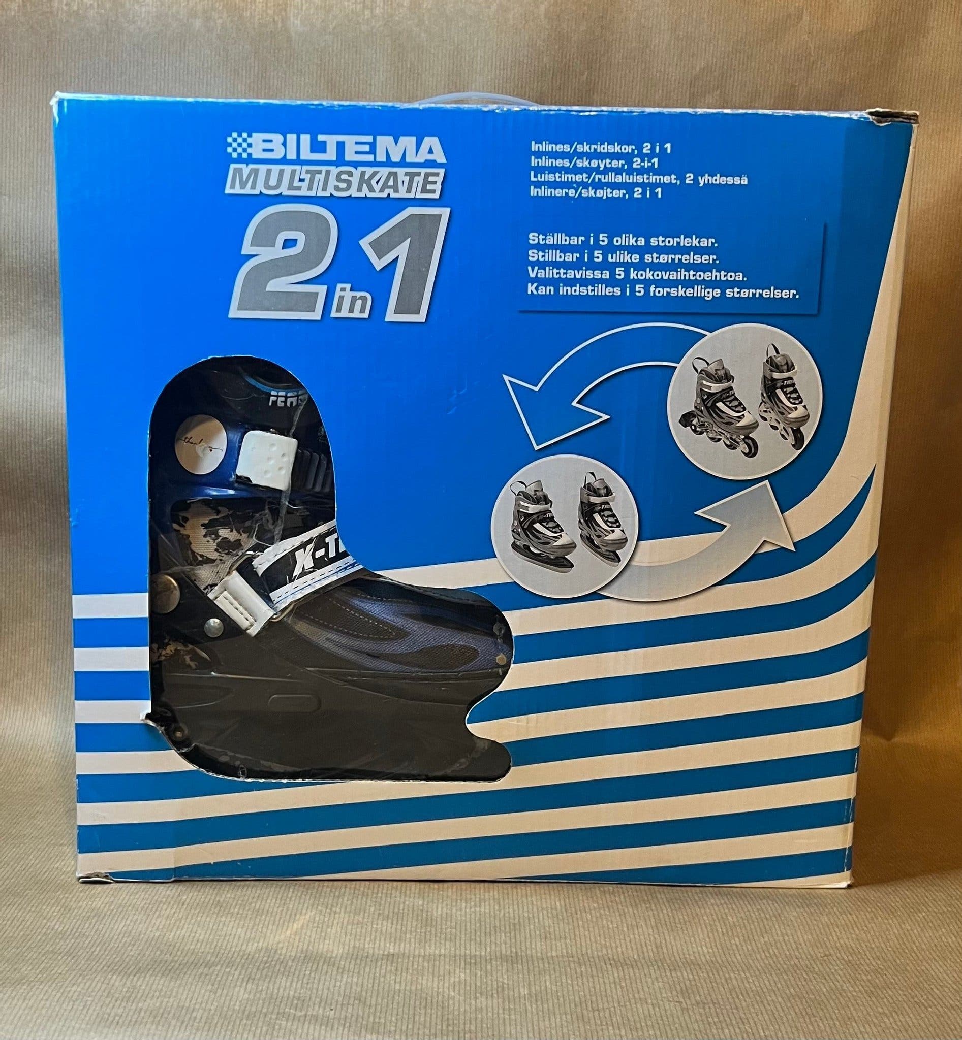 Biltema Multiskate 2-i-1 Skridskor och Inlines Blå Storlek 28-32