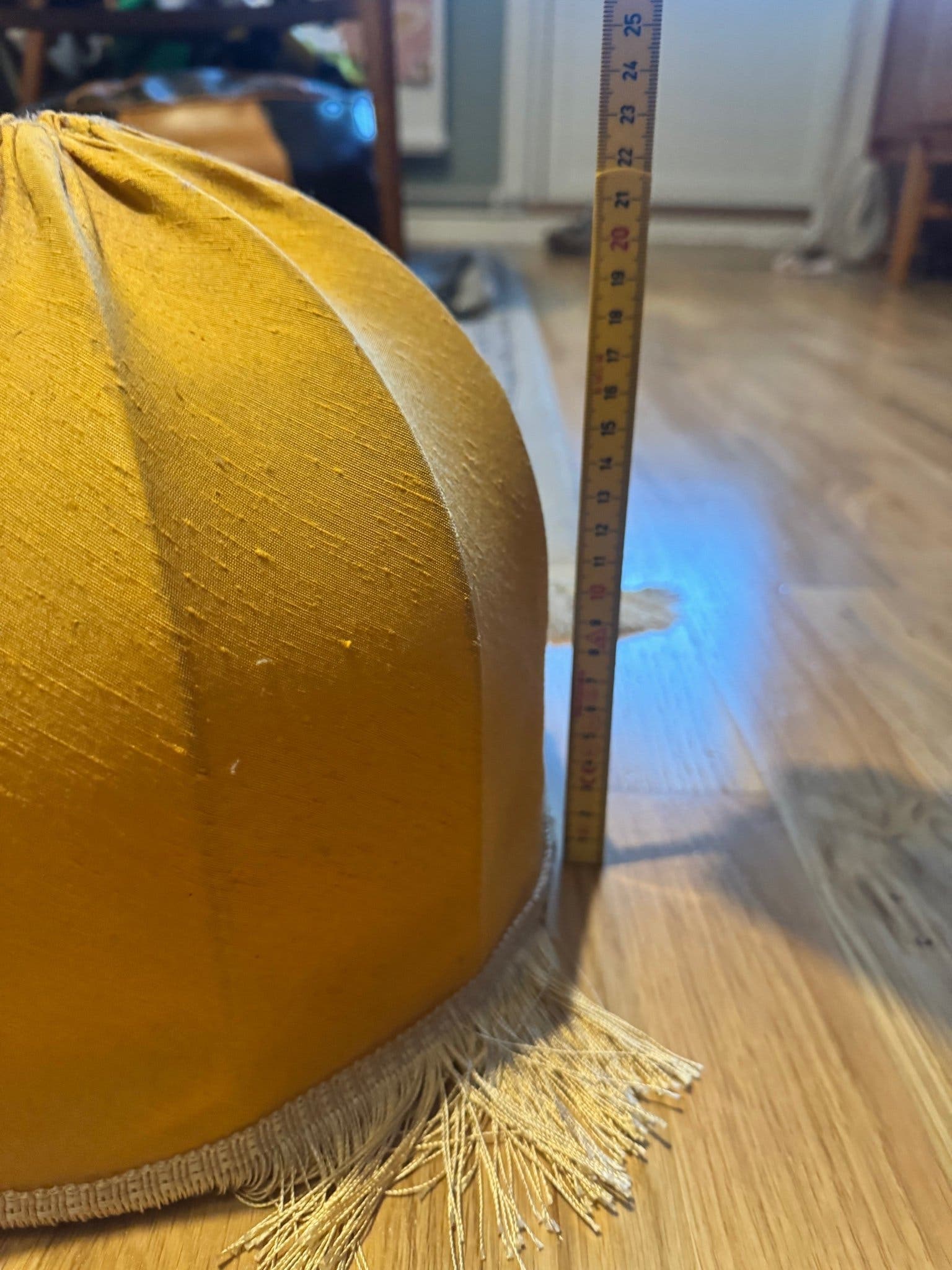 Retro lampskärm med fransar – Gul/Orange 60-70-tal