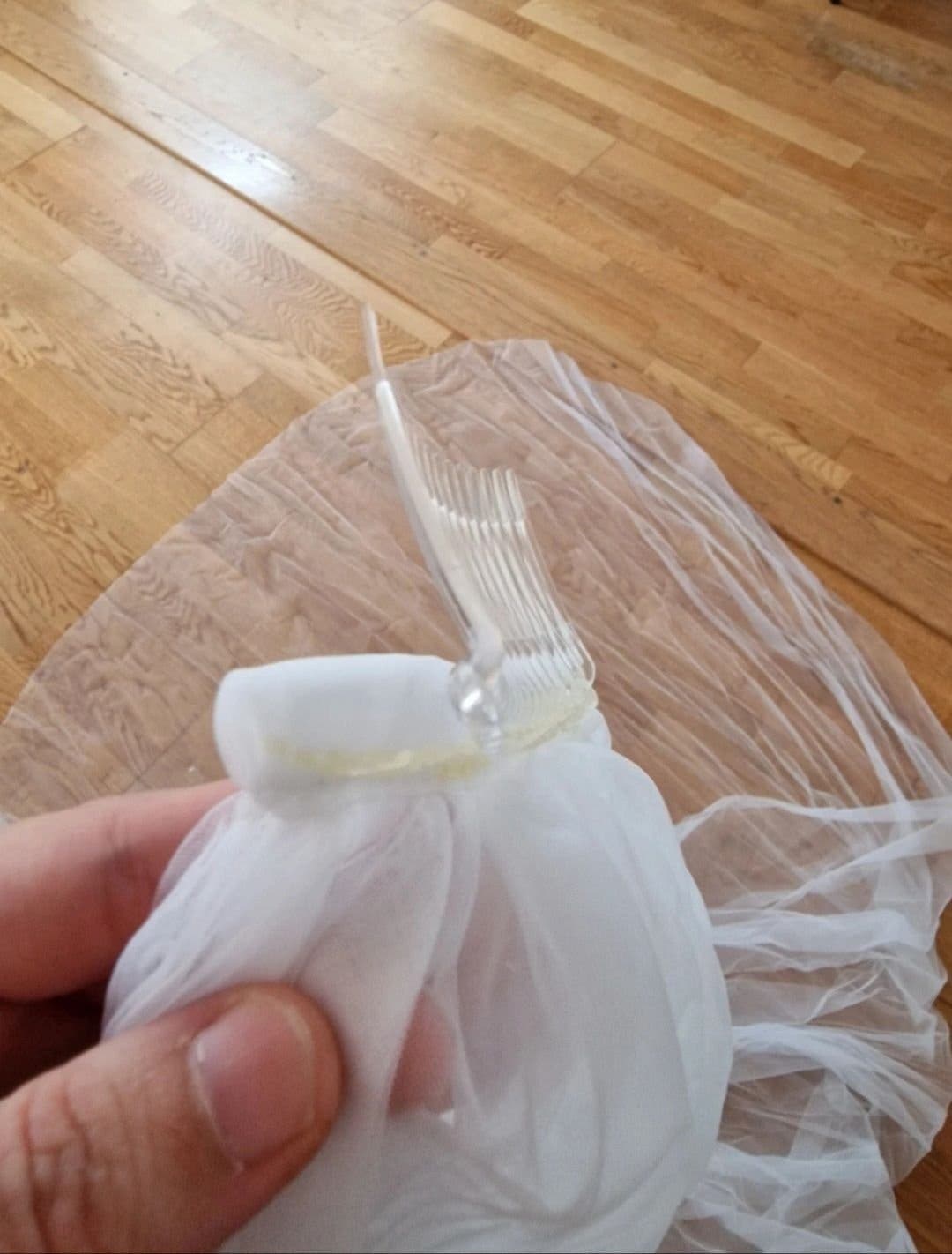 Vit slöja Brudslöja bröllopsslöja 2 lager slöja