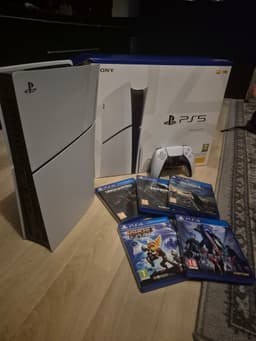 Sony Playstation 5 Slim Disc Edition 1 TB +5 ps4spel