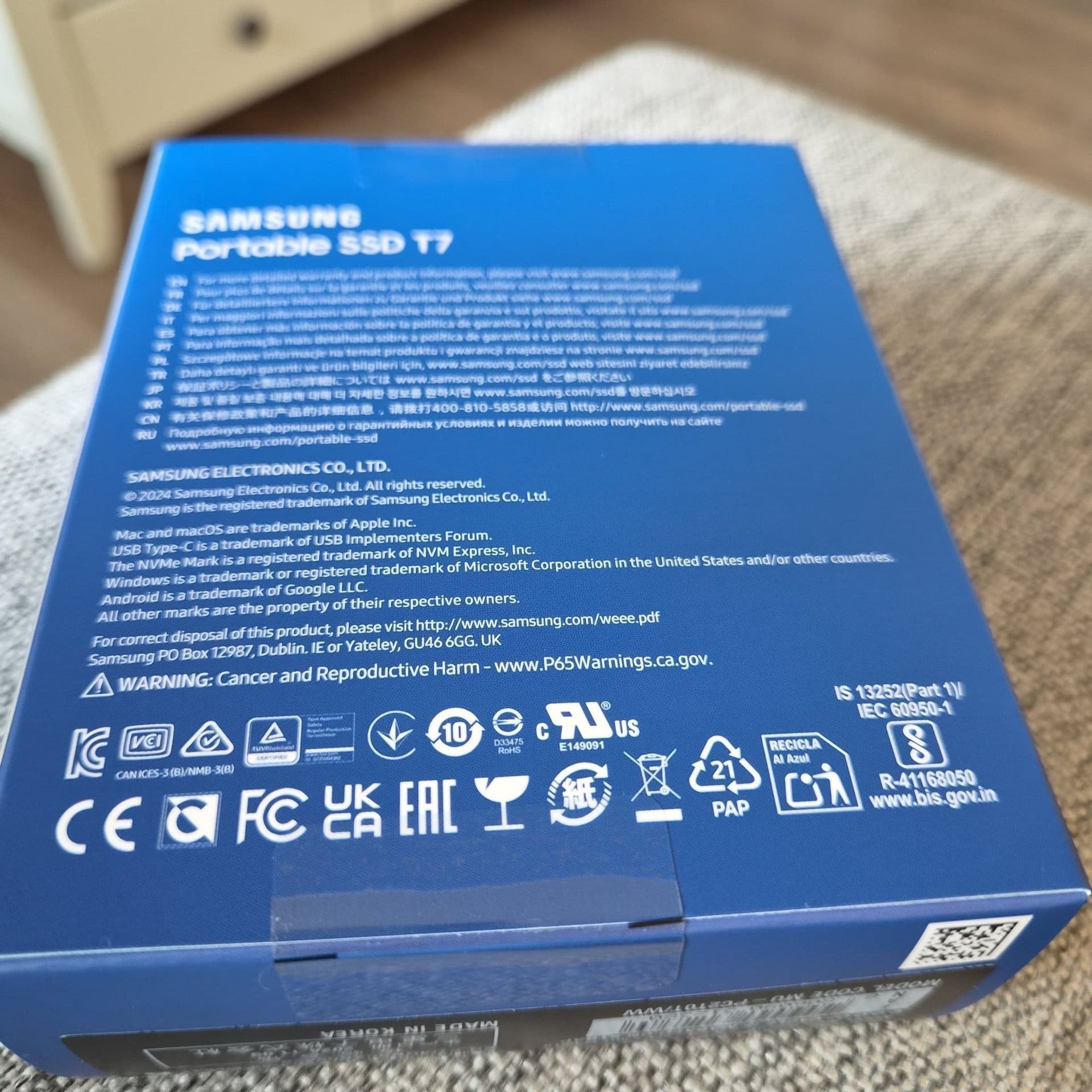Samsung Portable SSD T7 2TB ny plomberad