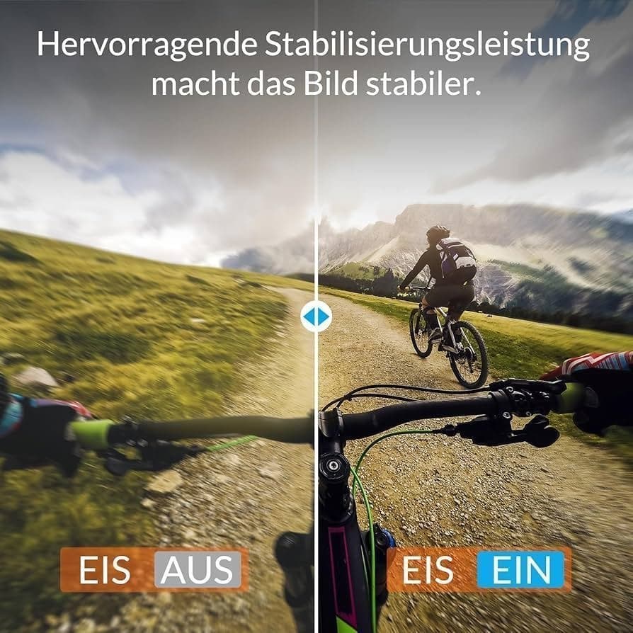 Actionkamera 4K 60FPS 20MP, WiFi undervattenskamera med 110° ultravidvinkel, EIS