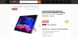 #reapåtradera Lenovo Tab 10,1" Wi-Fi 64 GB surfplatta, Luna Grey, fraktfritt.