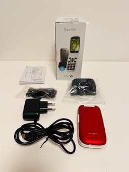 Doro 6521 mobiltelefon (röd/vit)