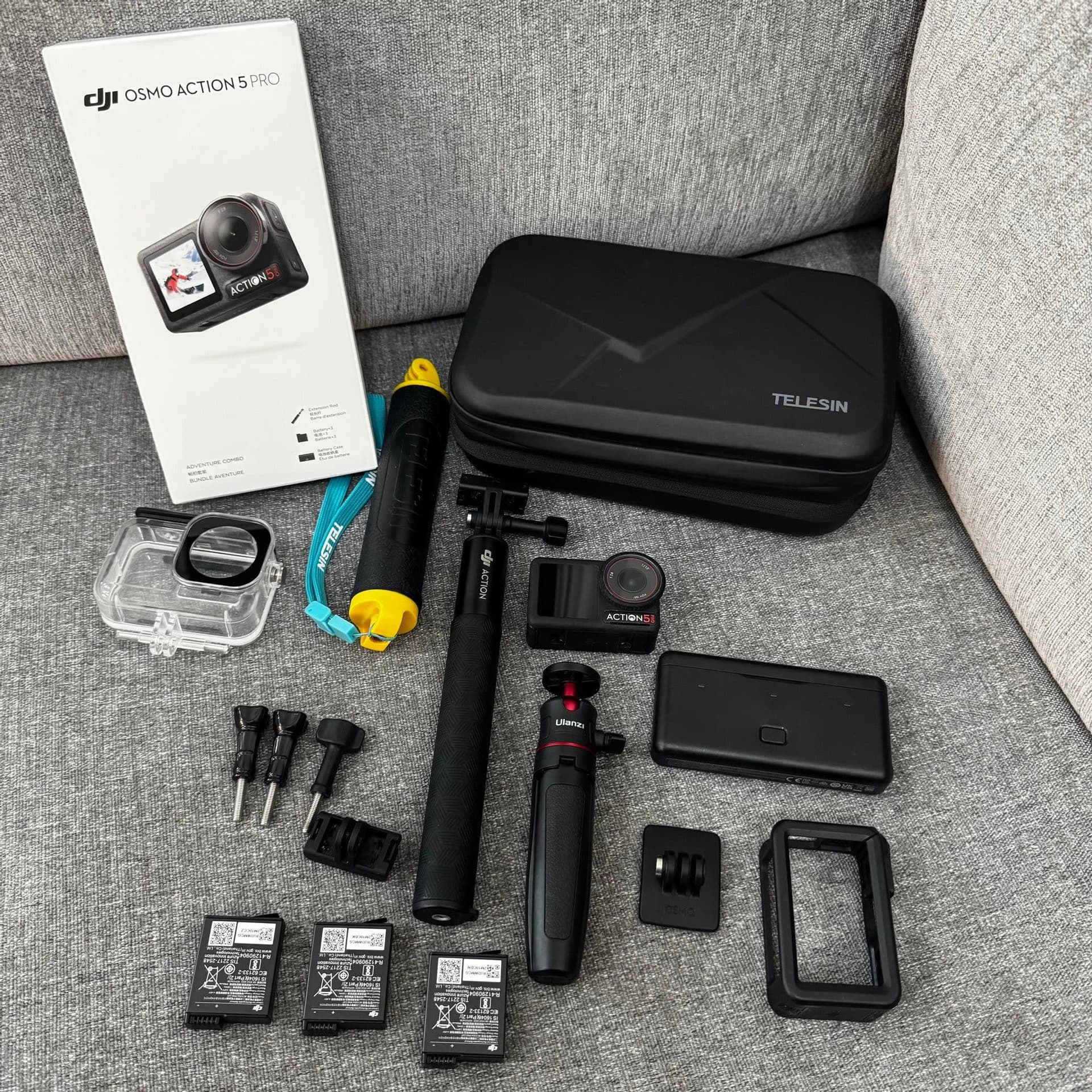 DJI Osmo Action 5 Pro Adventure Combo + massor av tillbehör