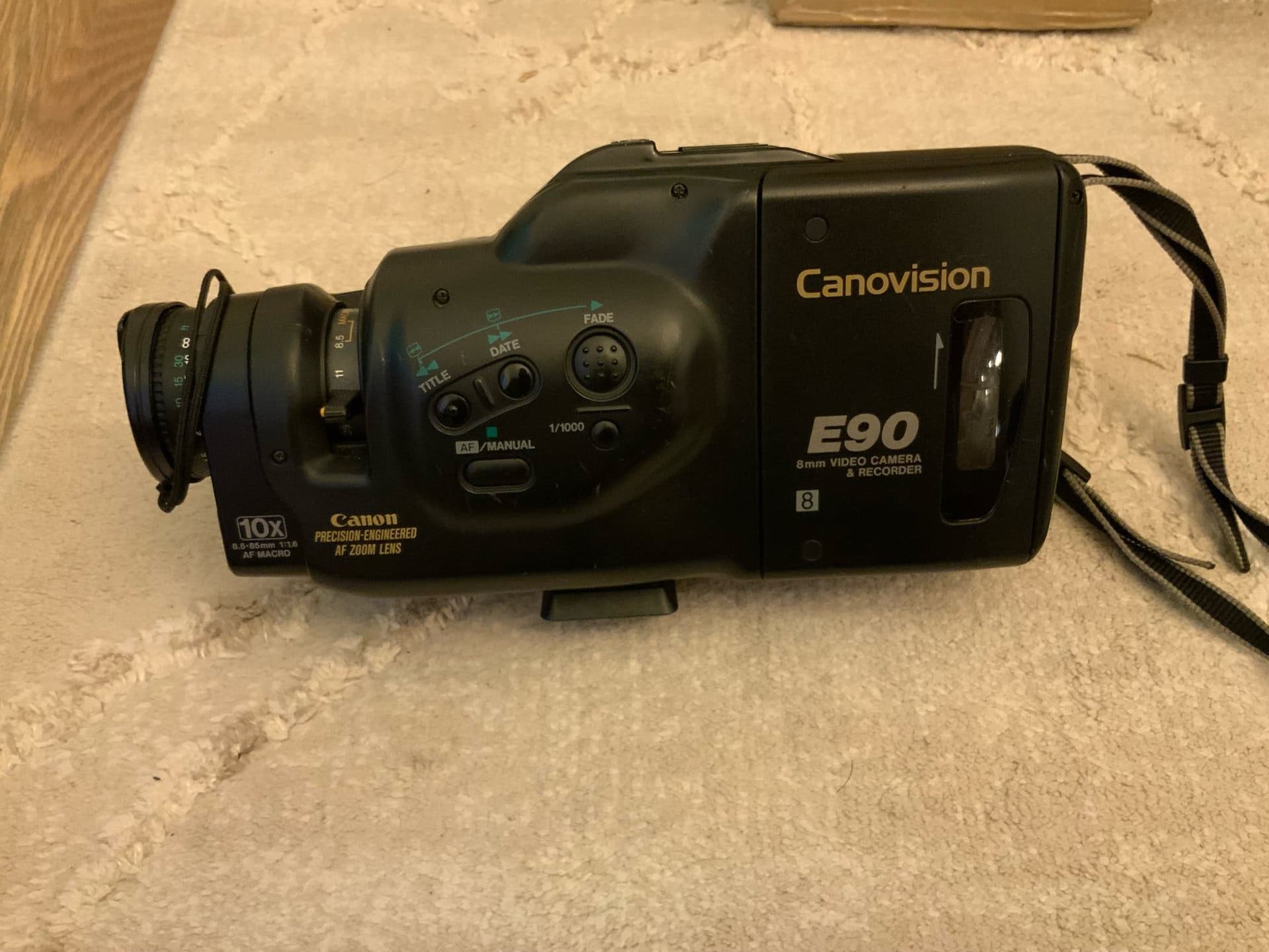 Canon Canovision E90E Video8 8mm videokamera – otestad – retro/vintage