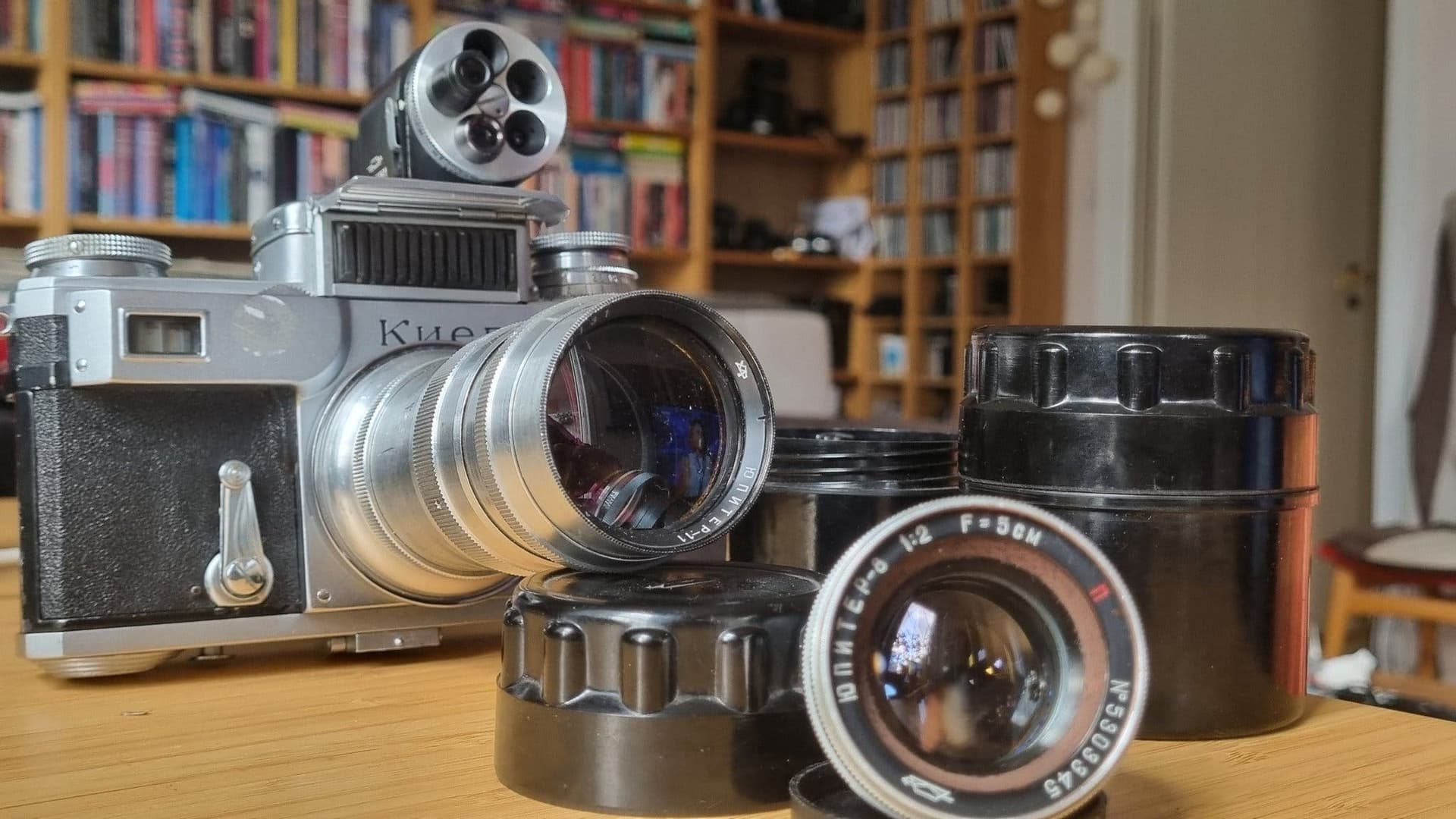 KIEV III rangefinder & 3 lenses + terret viewfinder+