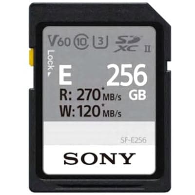 Sony E Series 256GB UHS-II 270MB/Sec SDXC Card