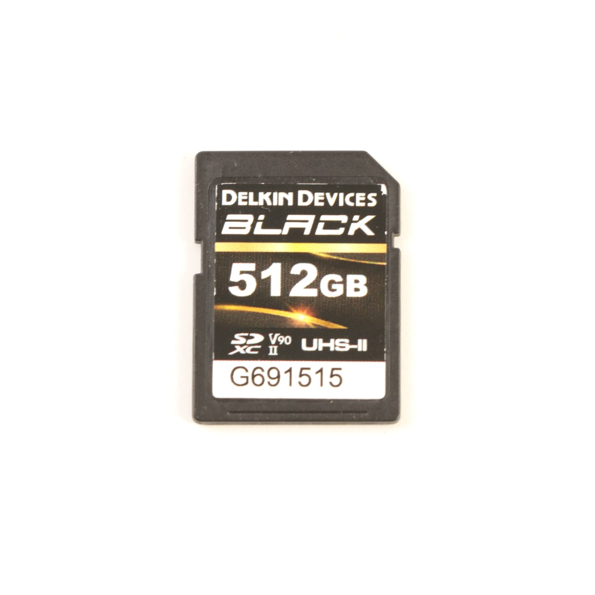 USED Delkin BLACK 512GB (300MB/s) UHS-II V90 SDXC Memory Card