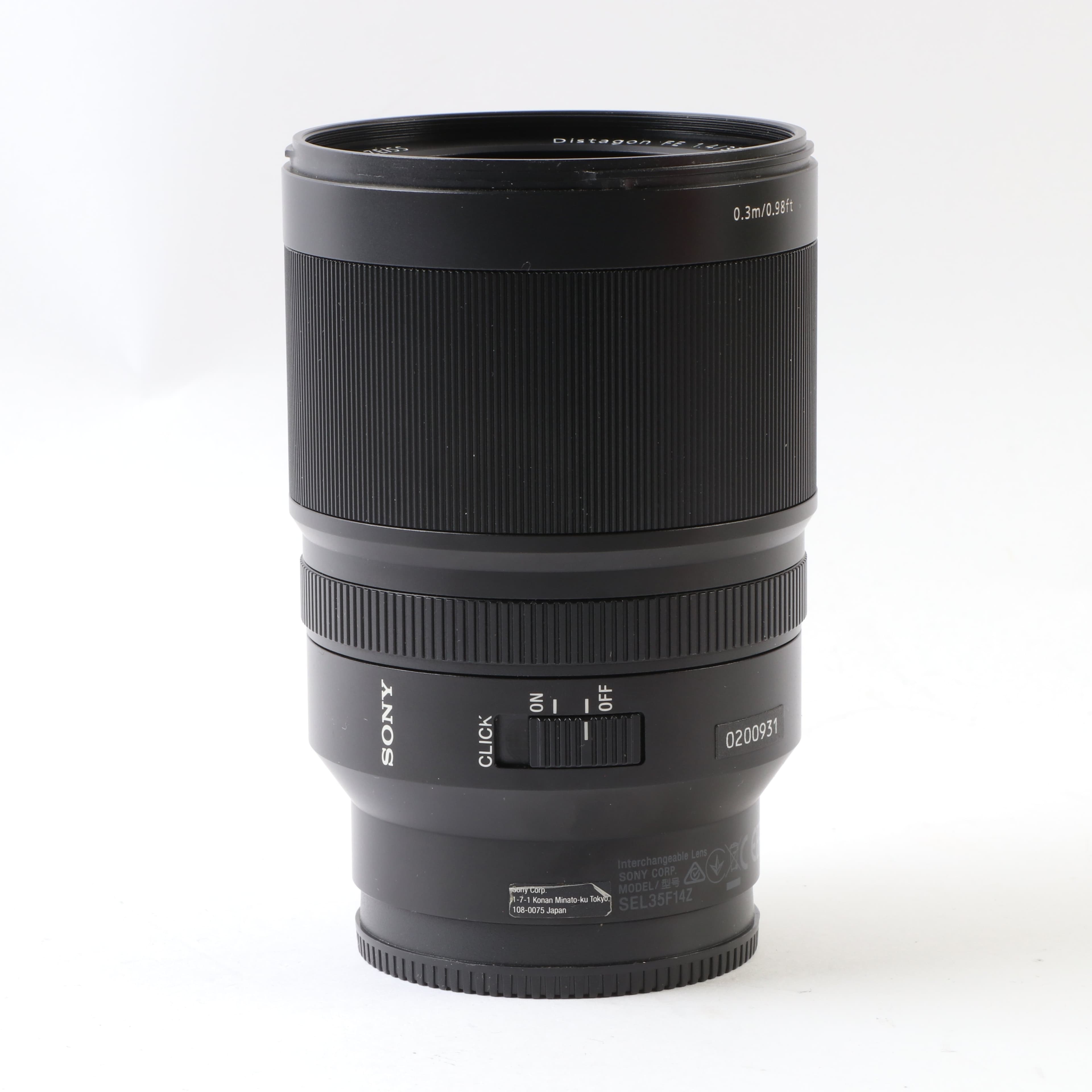 USED Sony FE 35mm f1.4 Distagon T* ZA Lens