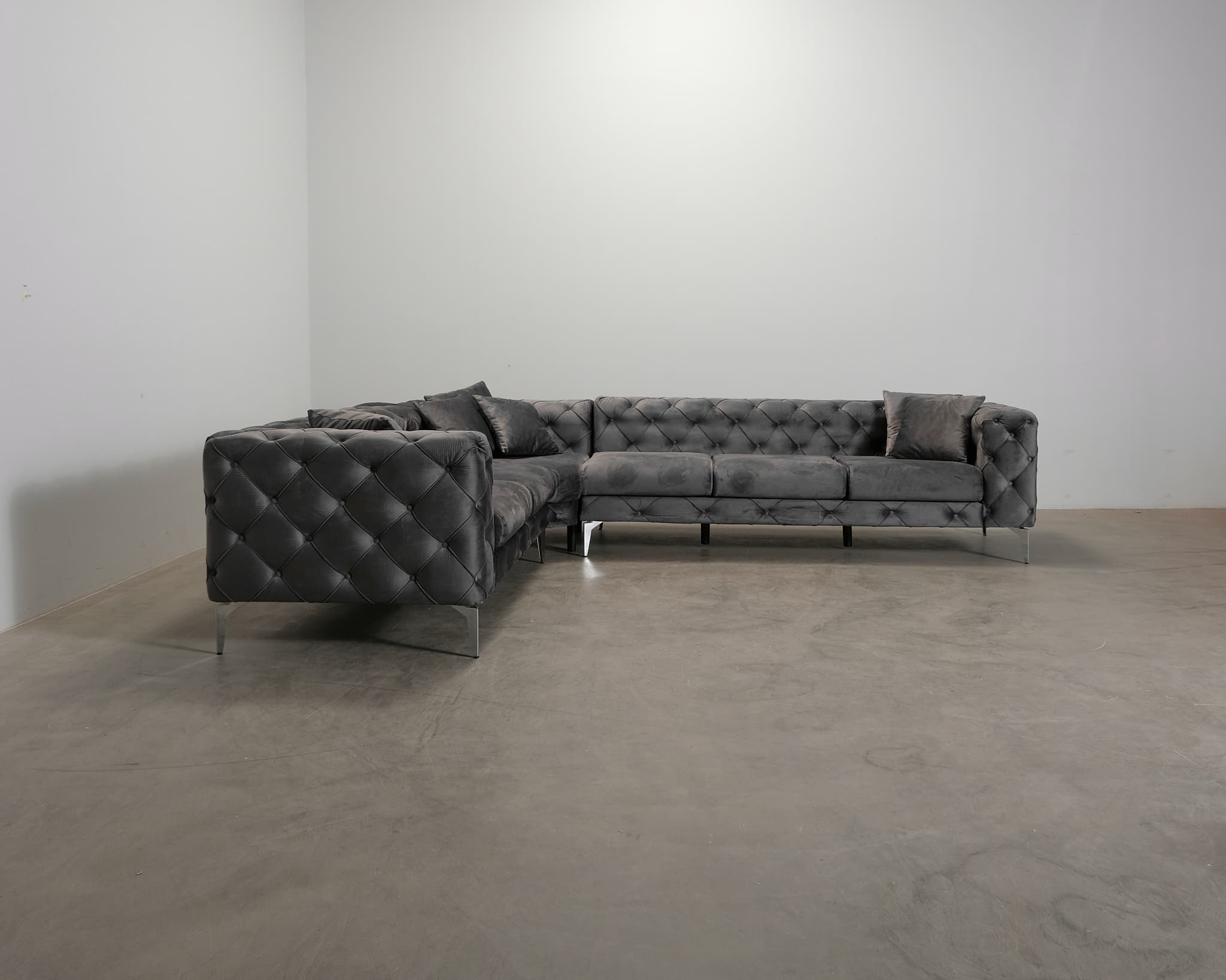 Beachport 6-sits hörnsoffa grå