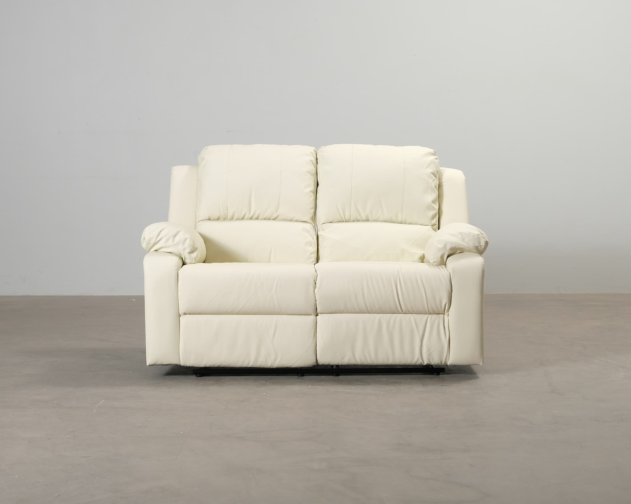 Norbo 2-sits reclinersoffa konstläder vit