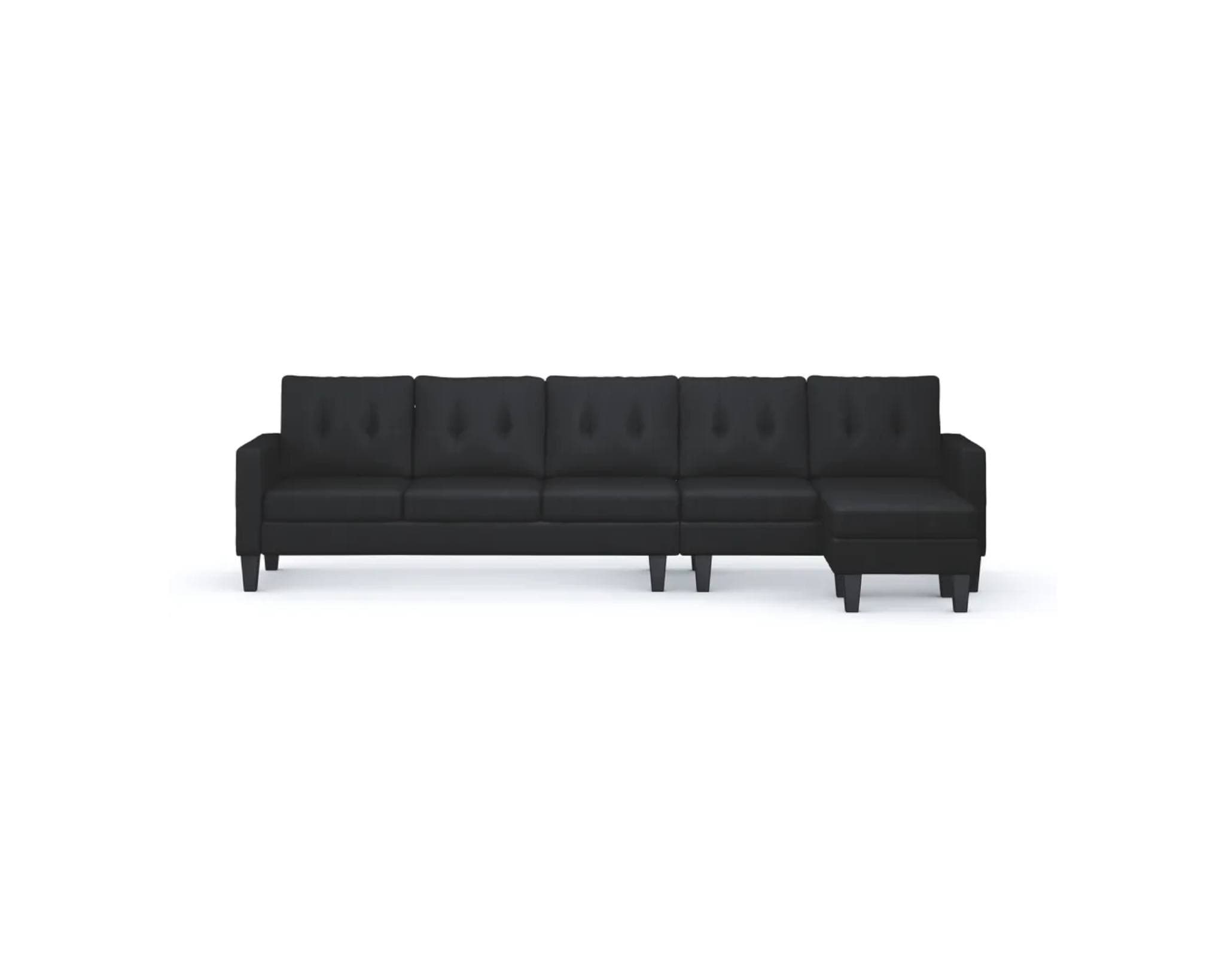 Vislanda 5-sits soffa med divan svart