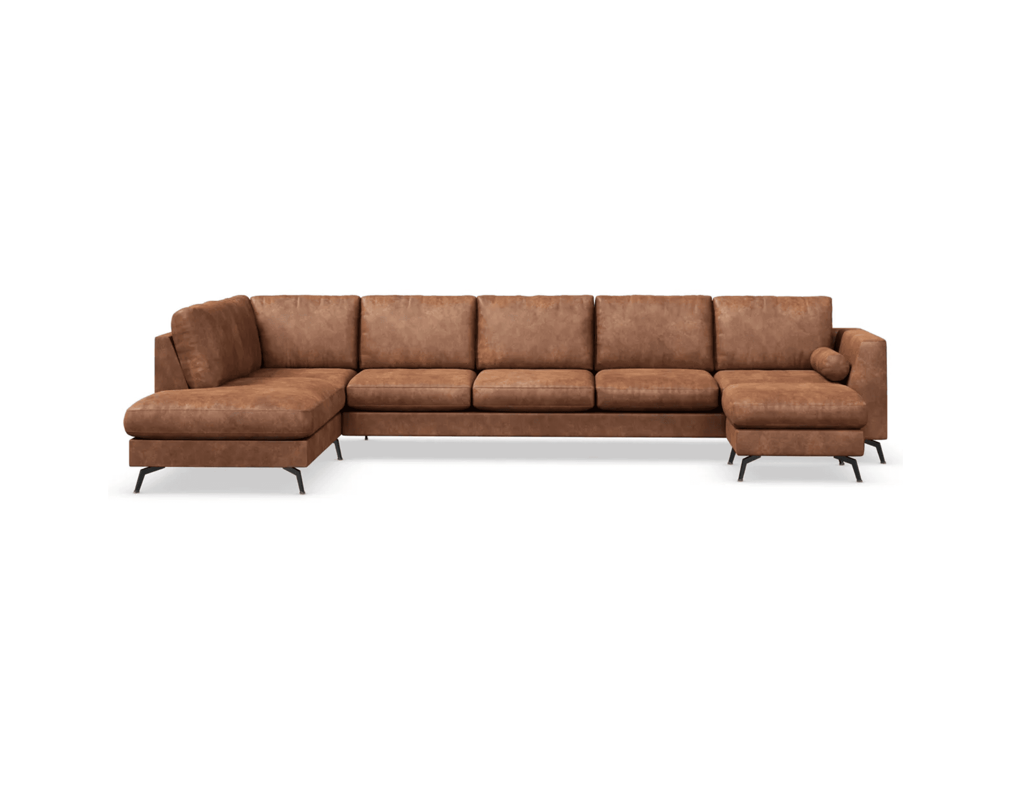 Scandinavian Choice Ocean Lyx U-soffa med fotpall brun