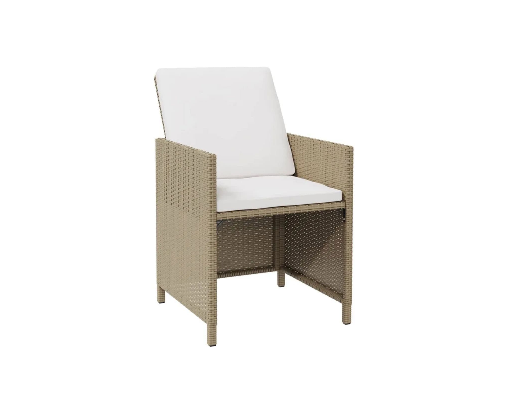 Trädgårdsstol beige / vit, set om 4