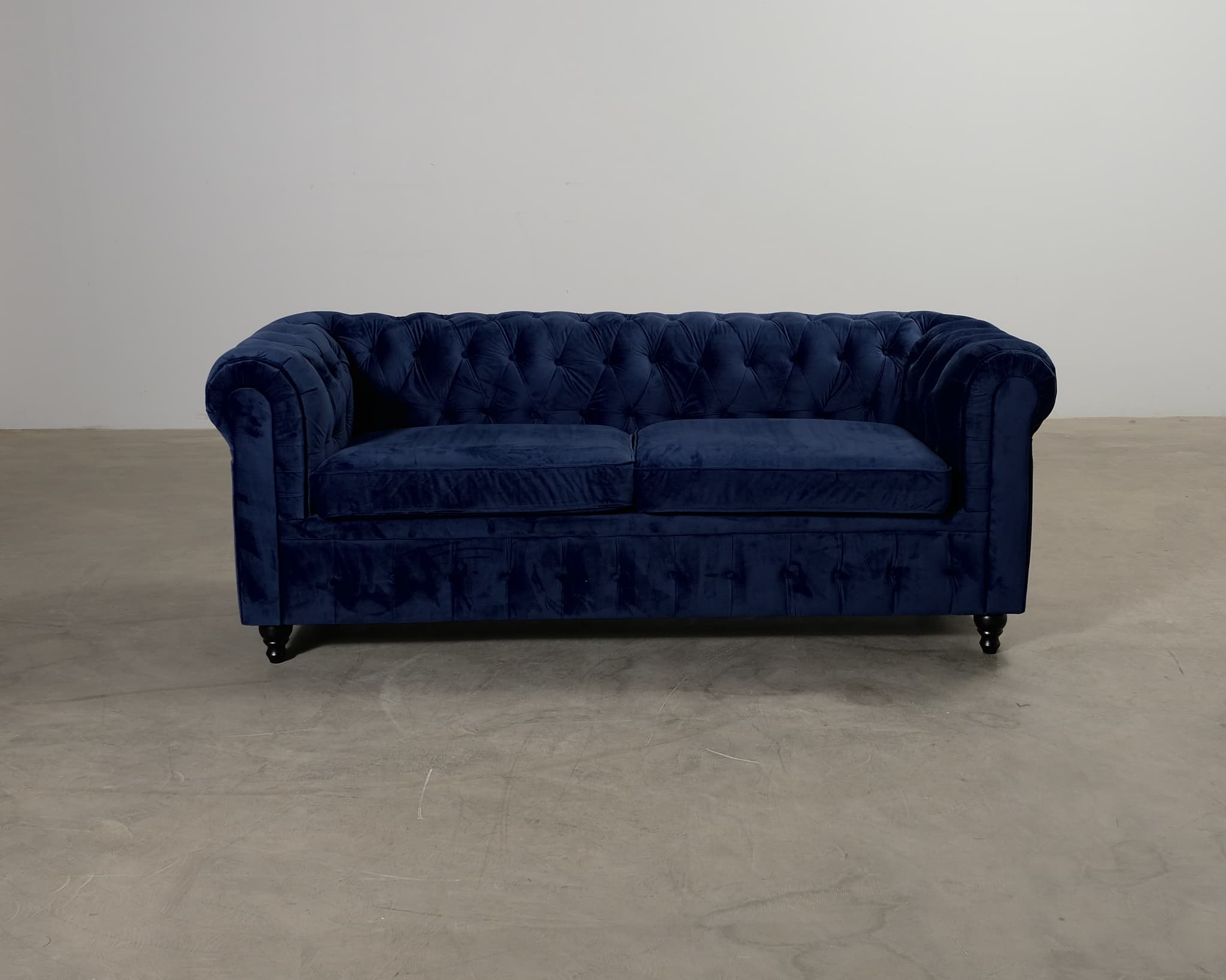 Chesterfield Lyx 3-sits bäddsoffa blå