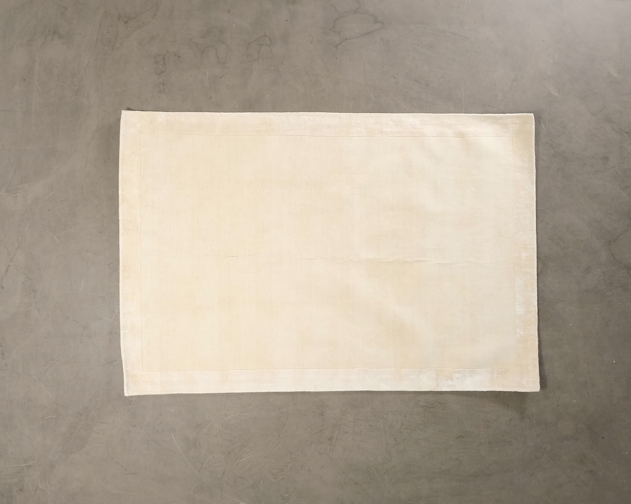 Layered Wool Border ullmatta 180 x 200 cm naturvit