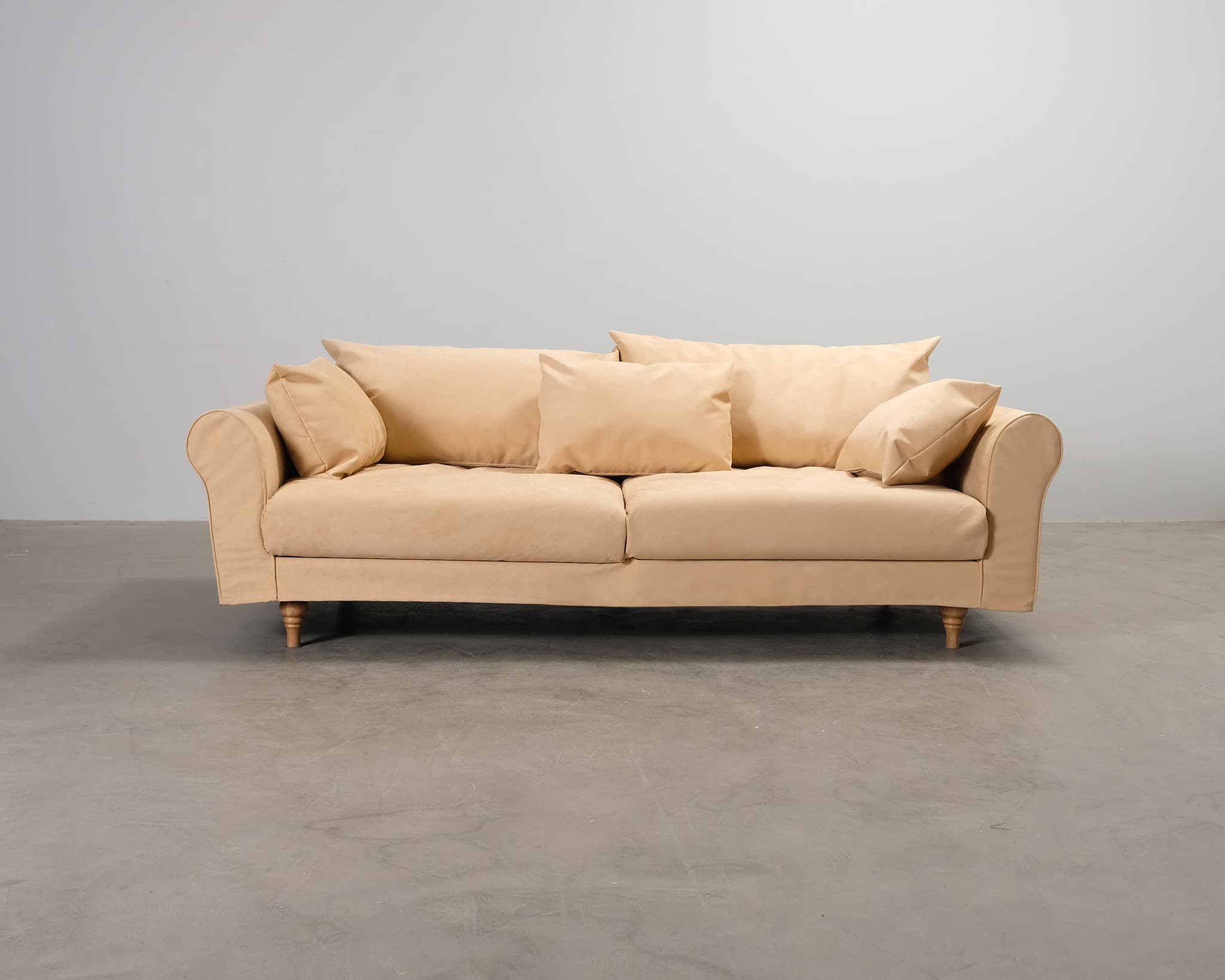 Take Two by Mjuk Stellan 3-sits soffa med utbytbar klädsel persika & beige