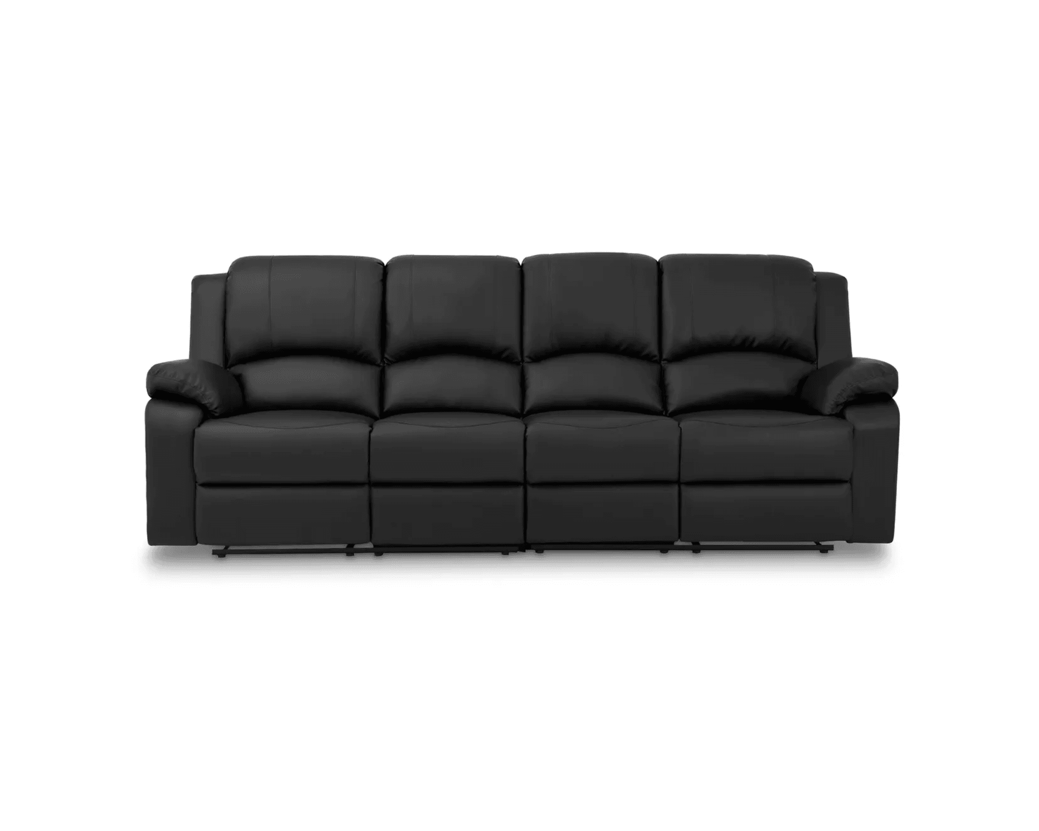 Norbo 4-sits reclinersoffa konstläder svart