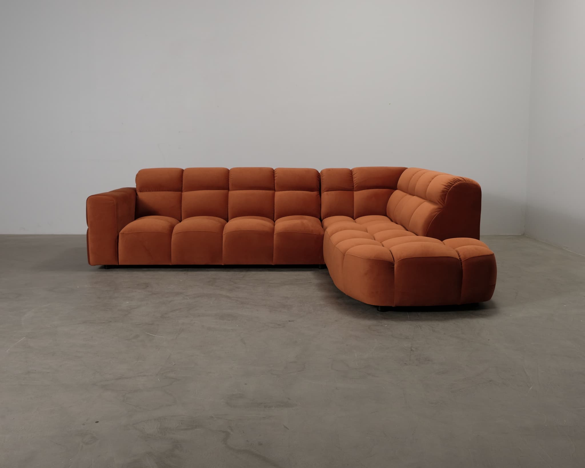 Micadoni Lisa 4-sits hörnsoffa orange
