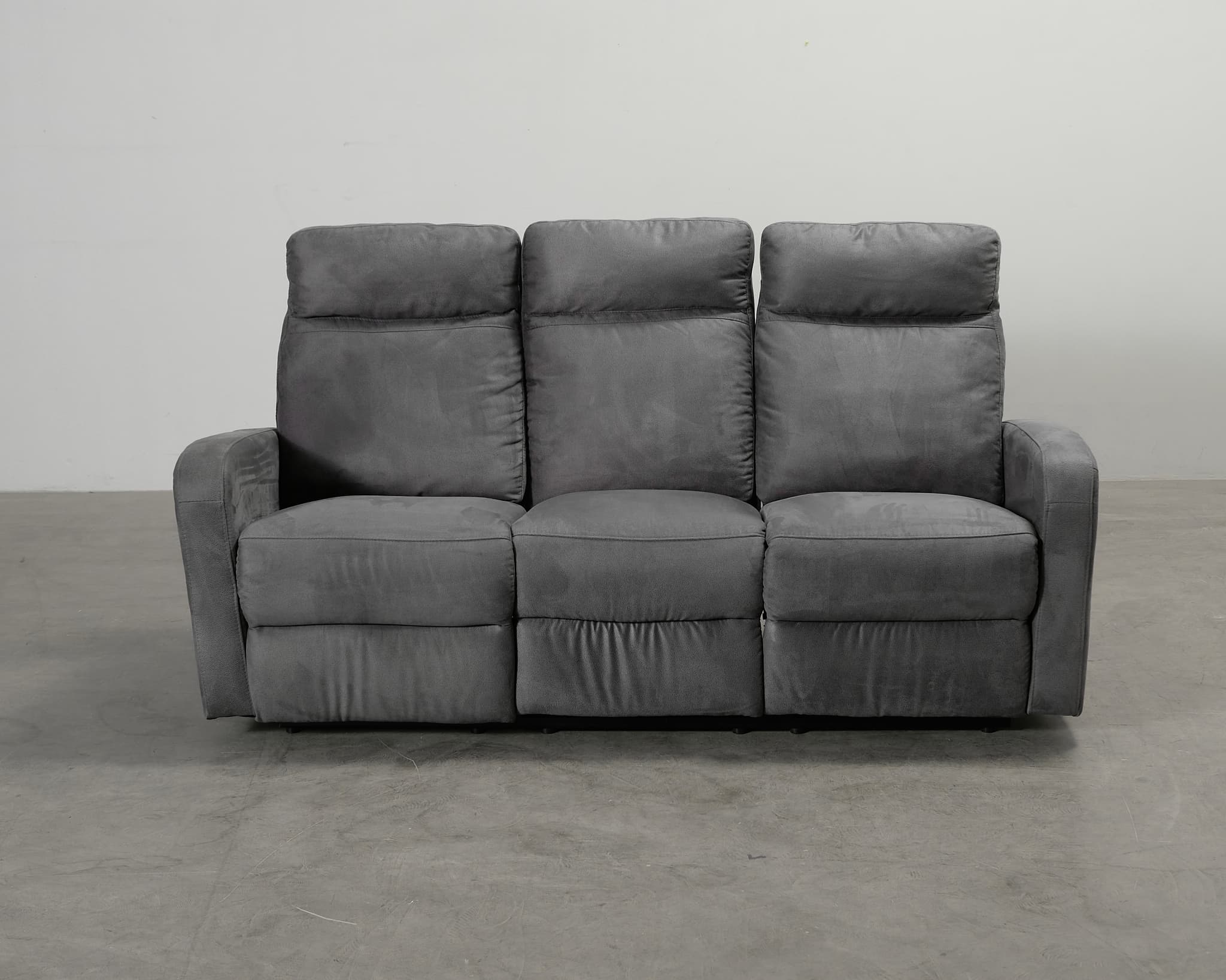 3-sits reclinersoffa grå