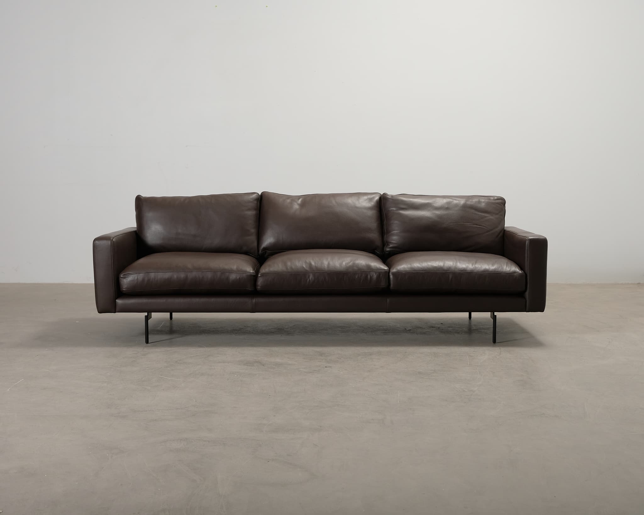 Wendelbo Edge V1 3-sits lädersoffa brun