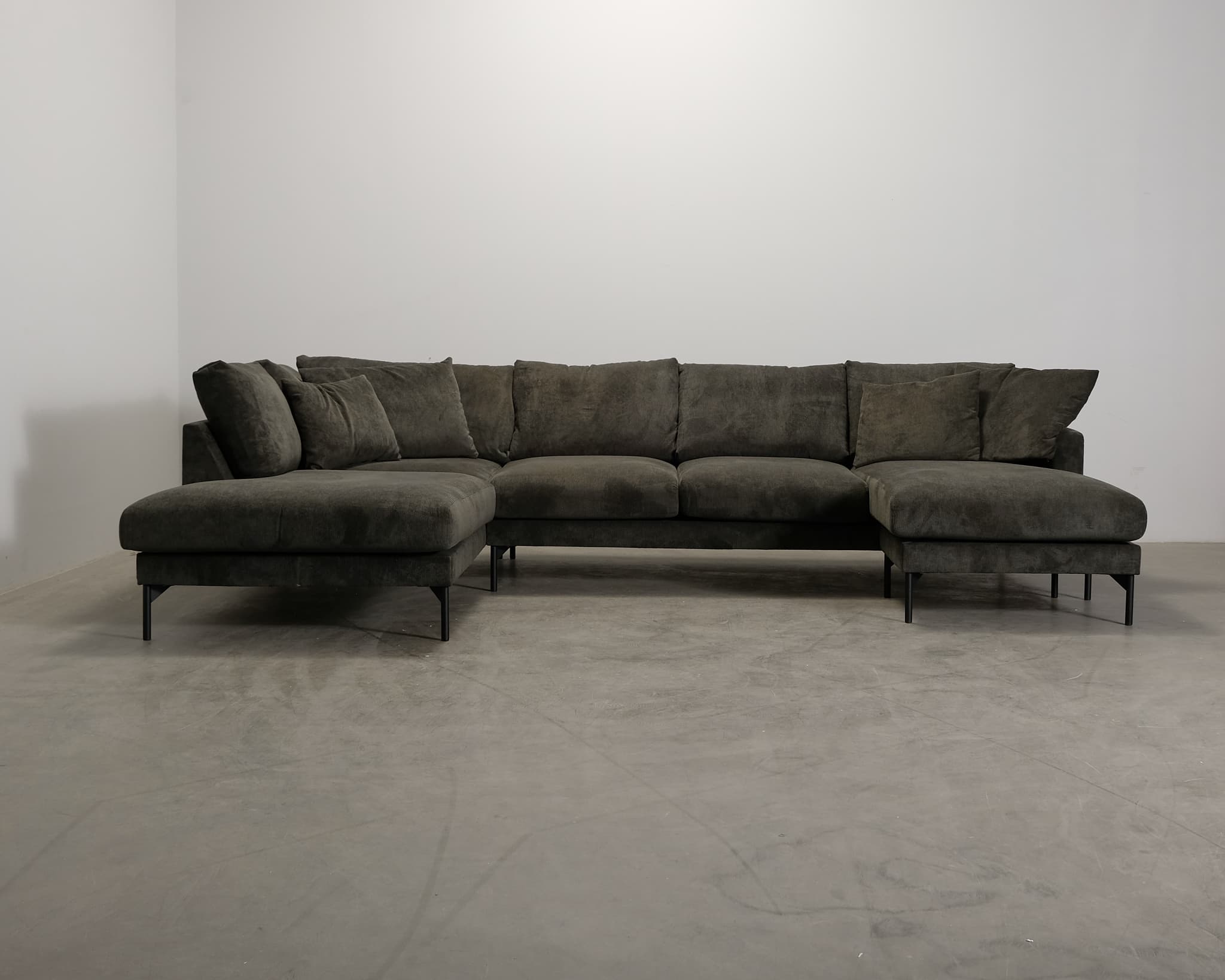 Menard 5-sits U-soffa grå