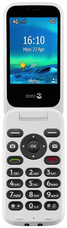 Doro 6881 mobiltelefon (svart/vit) - Bra skick – Mindre spår av användning
