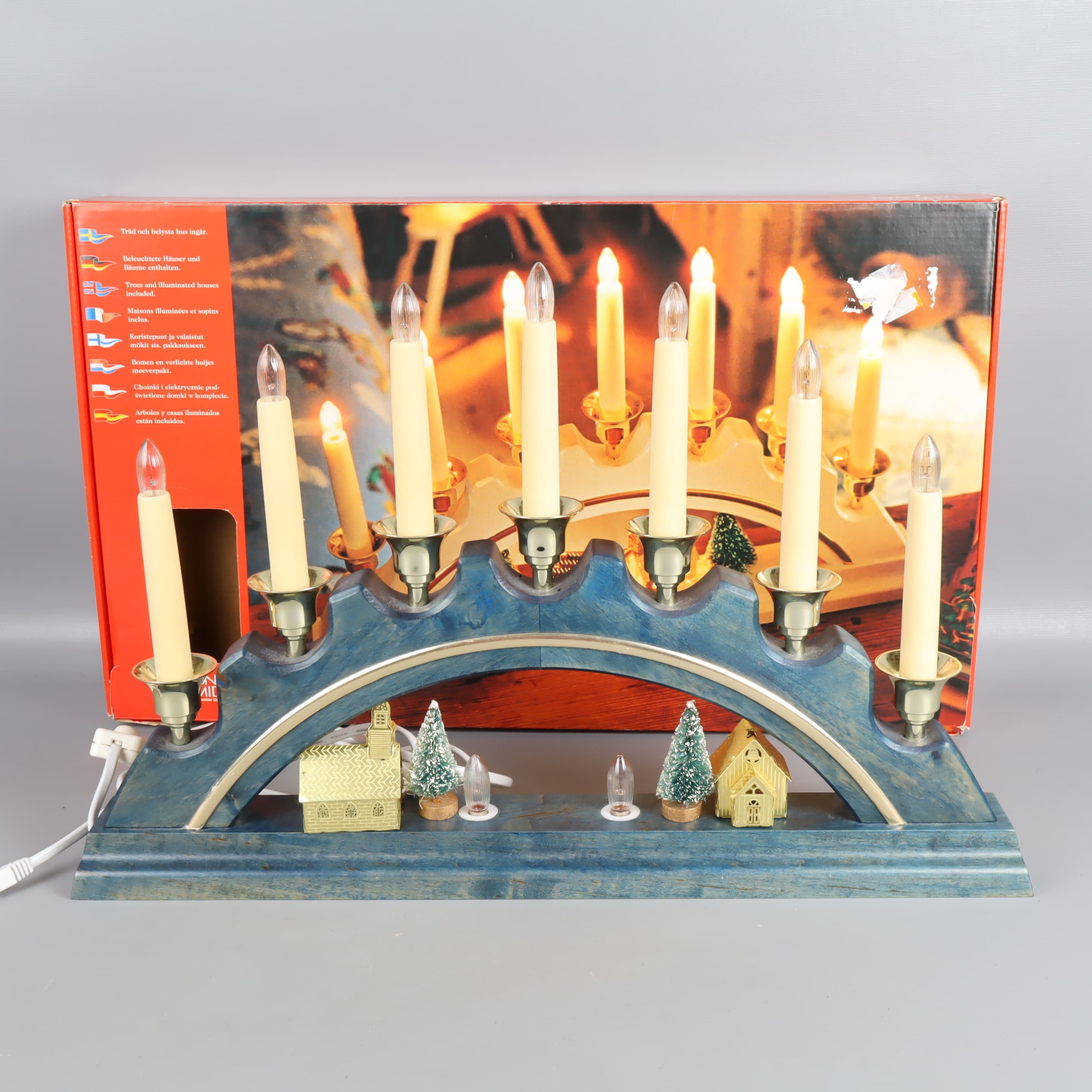 Gnossjö Konstsmide adventsljusstake med bymotiv