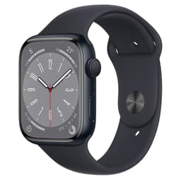 Apple Watch Series 8 (2022) GPS 45 mm - Aluminium Mitternacht - Sportarmband Schwarz