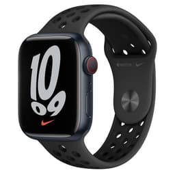 Apple Watch Series 7 (2021) GPS + Cellular 45 mm - Aluminium Mitternacht - Nike Sportarmband Schwarz