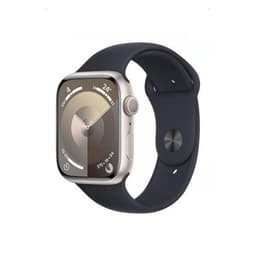 Apple Watch Series 9 (2023) GPS 45 mm - Aluminium Polarstern - Sportarmband Schwarz