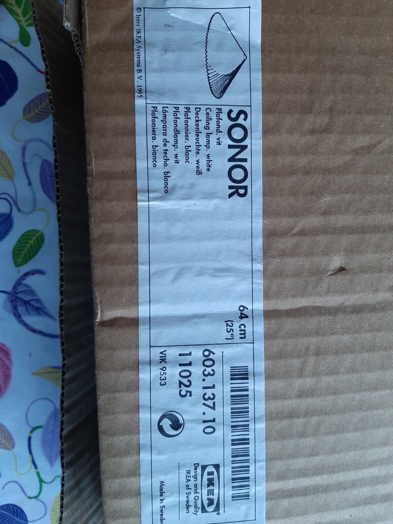 IKEA SONOR Taklampa - Vit