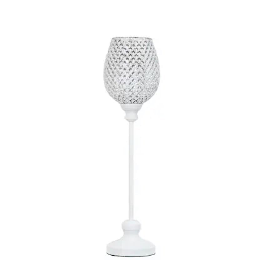 Ljuslykta Dalia Vit H60cm på Fot Golvlykta utgått Metall A lot decoration