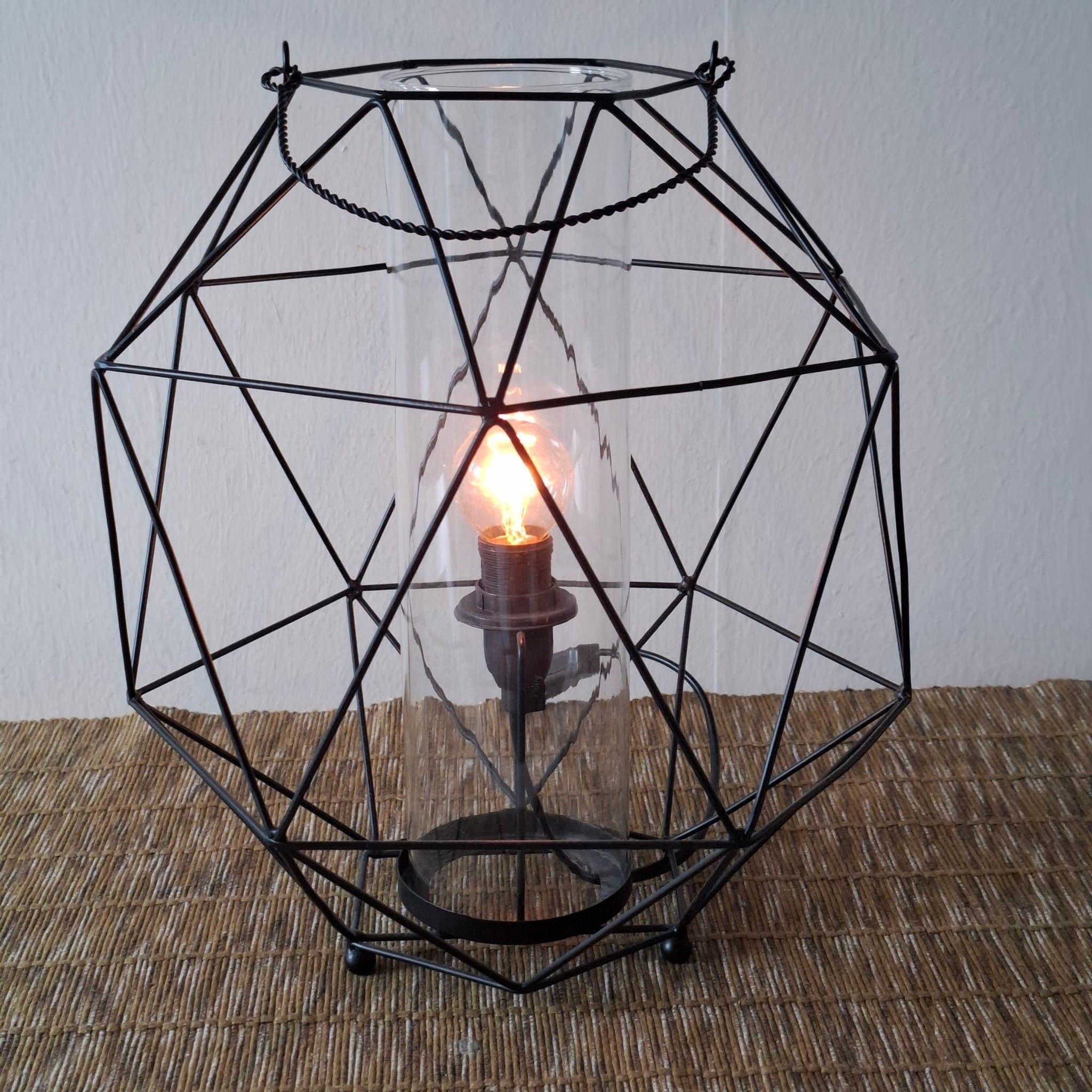 MARKSLÖJD INDUSTRISTIL BORDS/GOLVLAMPA METALLRAM GLAS LAMPA BELYSNING INREDNING