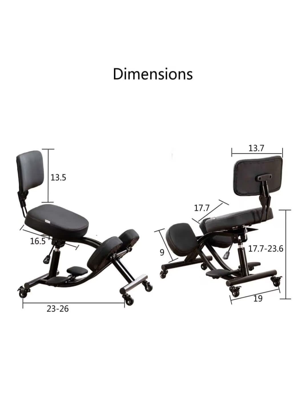 Balansstol med ryggstöd och hjul/ hel nya