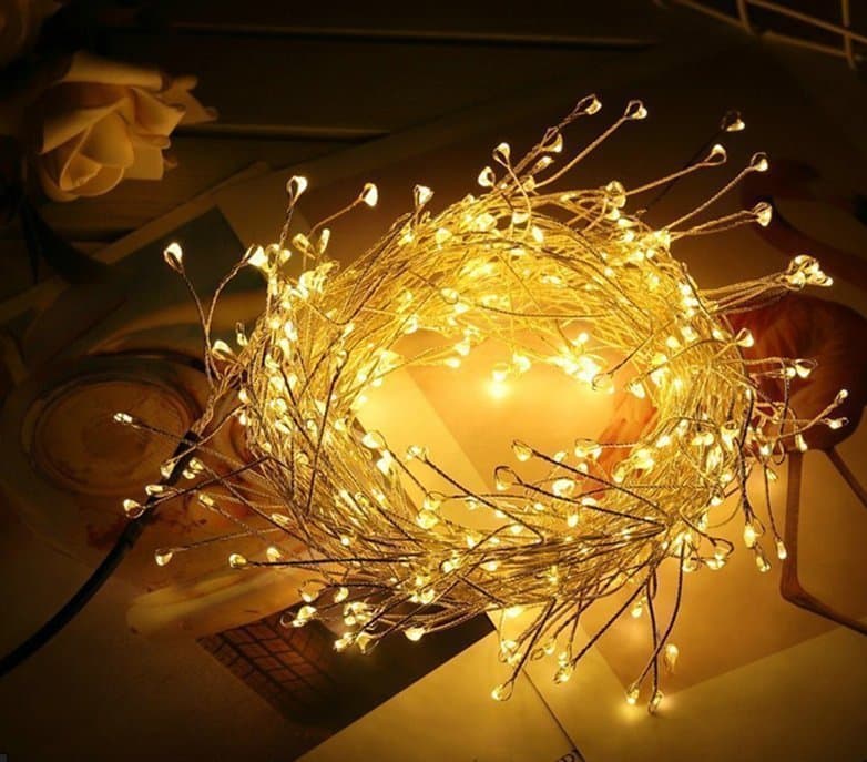 5 m koppartråd ljusslinga med 200 LED + fjärrkontroll