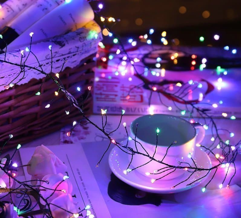 5 m koppartråd ljusslinga med 200 LED + fjärrkontroll