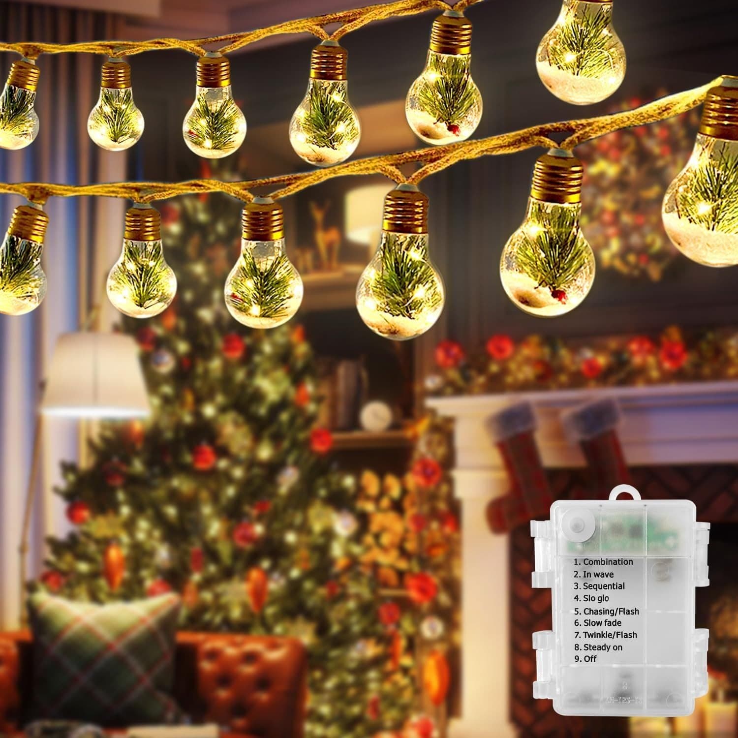 NY 2025 LED Utebelysning • 3,7 m • 12 LED-kulor + kvistar • IP44 vattentät • ÅB