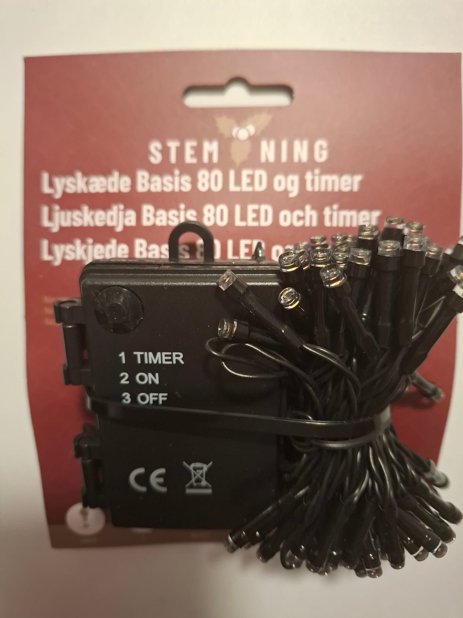 FÖRTRÄFFLIG LJUSSSLINGA, UTE/INNE, BATTDRIFT, 80 VARMVITA MINILEDLJUS,4,45+=,5M