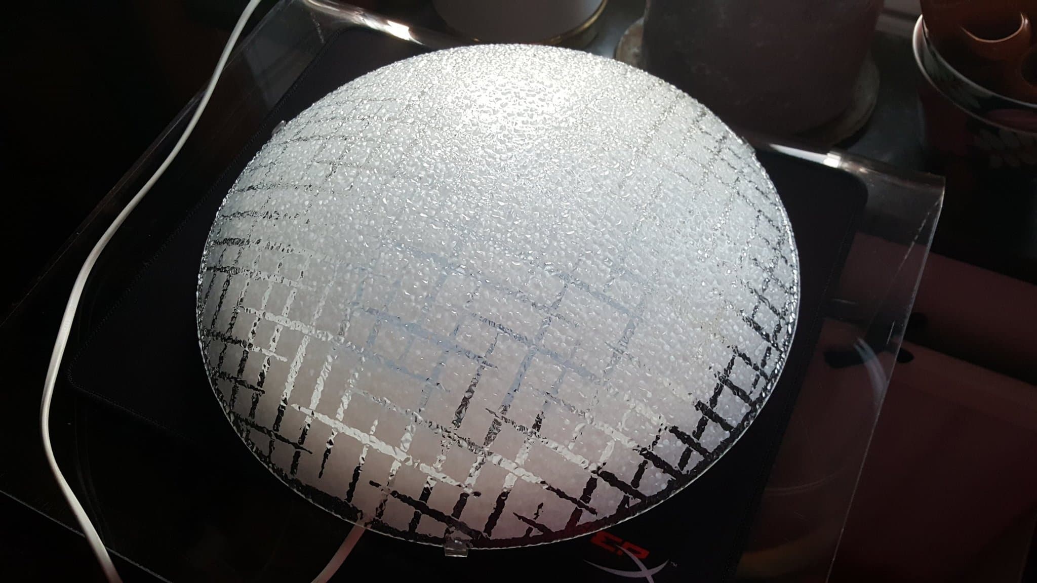 EGLO LED Taklampa av metall och räfflat glas i vitt - 31,5 cm