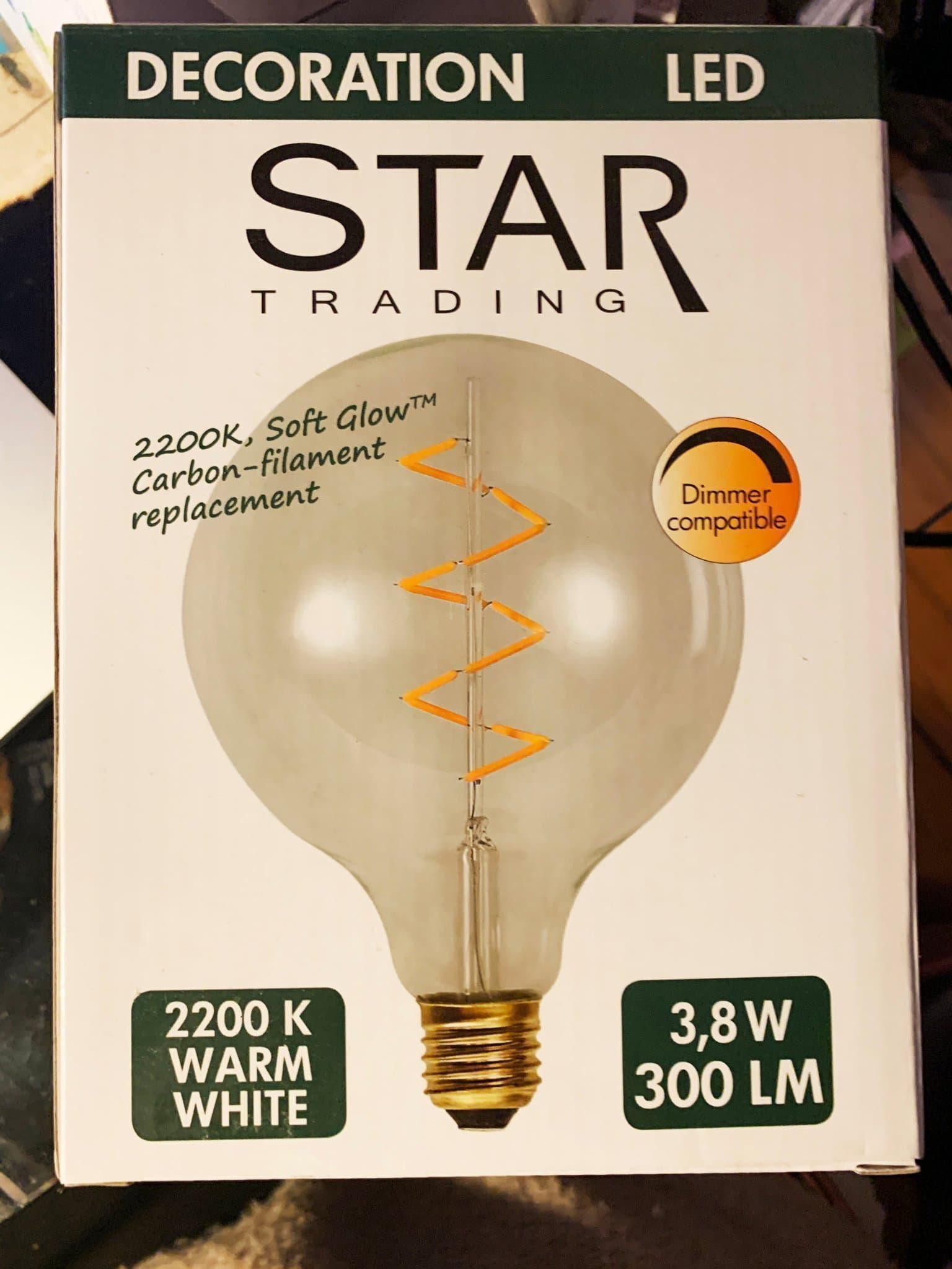 STAR Trading stor LEDLAMPA med spiralform inuti - 12 cm i diameter